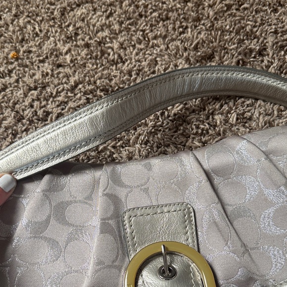 Coach Metallic Silver Shoulder Bag - Picture 5 of 8